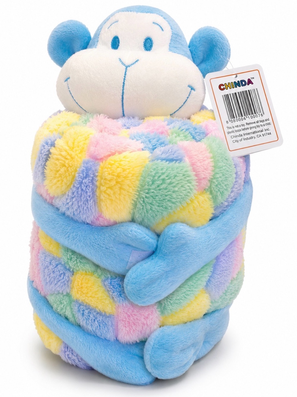 Chinda Monkey Plush Blanket Gift Set Pastel NWT Hard to Find